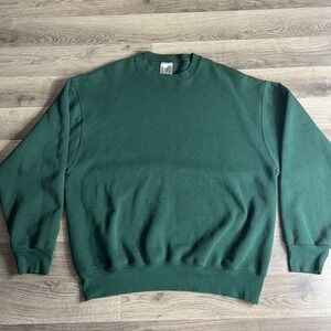 VTG Blank Sweatshirt Mens XL Green Fruit of the Loom Heavyweight 1990s USA